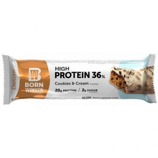Born Winner Deluxe protein bar 36% - Cookies and cream 55 гр на супер цена