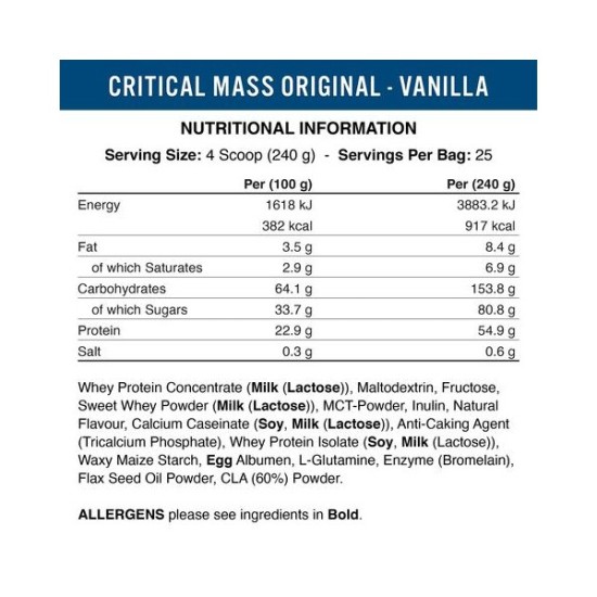 Applied Nutrition Critical Mass 6000 гр / 25 дози на супер цена