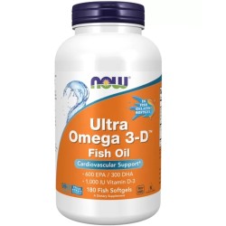 NOW Ultra Omega 3-D with Vitamin D-3 180 гел капсули