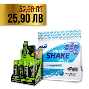PROMO 1+1 FREE Pump Kick Shot 12x80мл + Milky Shake Whey - 300 гр