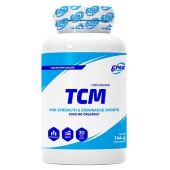 6 PAK Nutrition TCM | Tri-Creatine Malate 120 капсули на изгодни цени 6 PAK Nutrition TCM | Tri-Creatine Malate 120 капсули на супер цена