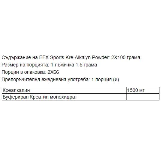 ALL AMERICAN EFX SPORTS KRE-ALKALYN POWDER, 200 GR на супер цена