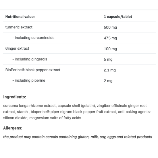 Allnutrition Curcumin + Ginger + Piperine 100 капсули на изгодни цени Allnutrition Curcumin + Ginger + Piperine 100 капсули на супер цена