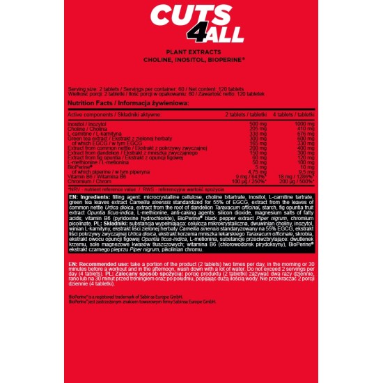 Allnutrition Cuts4All / 120 таблетки на супер цена