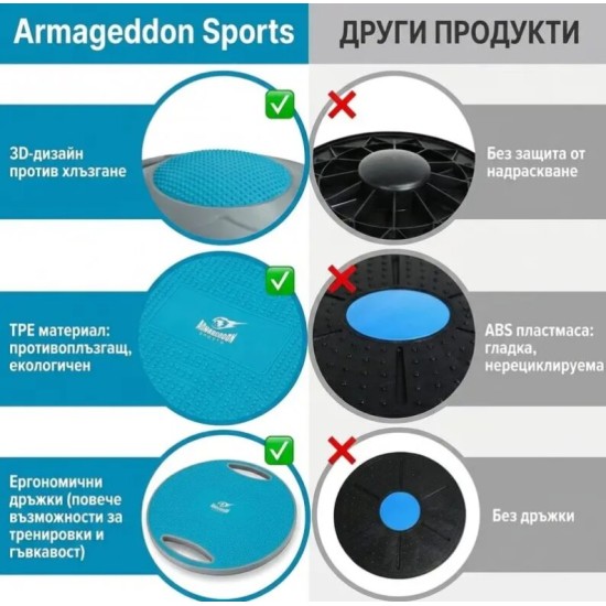 Armageddon Sports Дъска за баланс с дръжки на супер цена