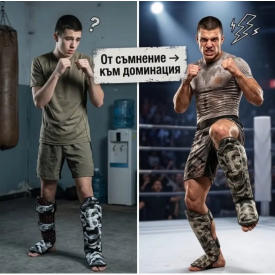 Armageddon Sports Протектори за крака Camo Grey на изгодни цени Armageddon Sports Протектори за крака Camo Grey на супер цена