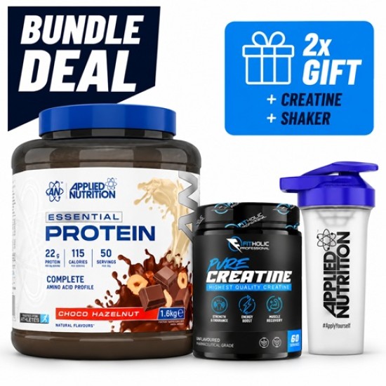 PROMO STACK Essential Protein + Creatine Monohydrate + Shaker  на супер цена