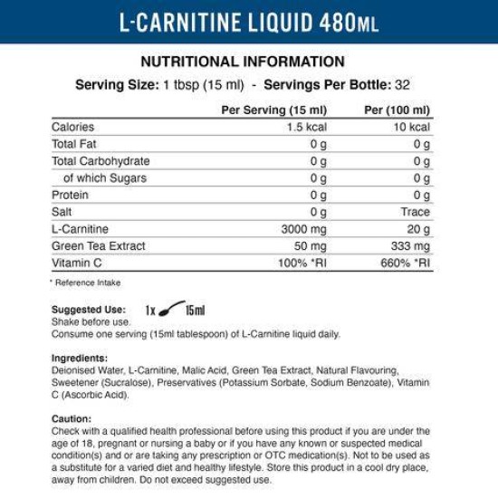 Applied Nutrition L-Carnitine Liquid 3000 With Green Tea 480 мл на изгодни цени Applied Nutrition L-Carnitine Liquid 3000 With Green Tea 480 мл на супер цена