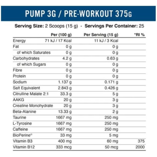 Applied Nutrition Pump 3G | Next Generation Pre-Workout 375 гр на супер цена
