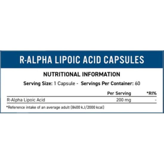 Applied Nutrition R-ALA 200 мг | R-Alpha Lipoic Acid 60 капсули на супер цена