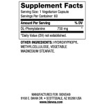 Biovea DLPA - DL-Phenylalanine 750 мг / 60 капсули на супер цена