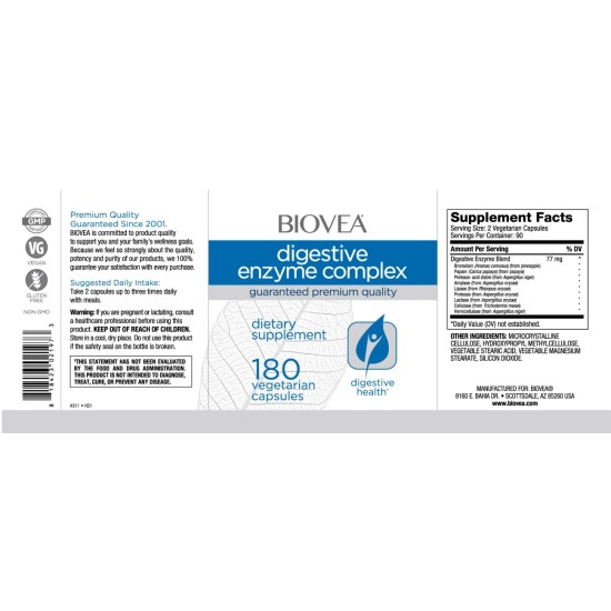 Biovea Digestive Enzyme Complex 180 капсули на супер цена