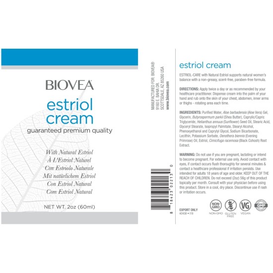 Biovea Estriol Cream 60 мл на супер цена