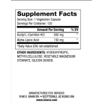 Biovea Acetyl L-Carnitine + Alpha Lipoic Acid 650mg - Ацетил Л-Карнитин + Алфа Липоева Киселина - 120vcaps на супер цена