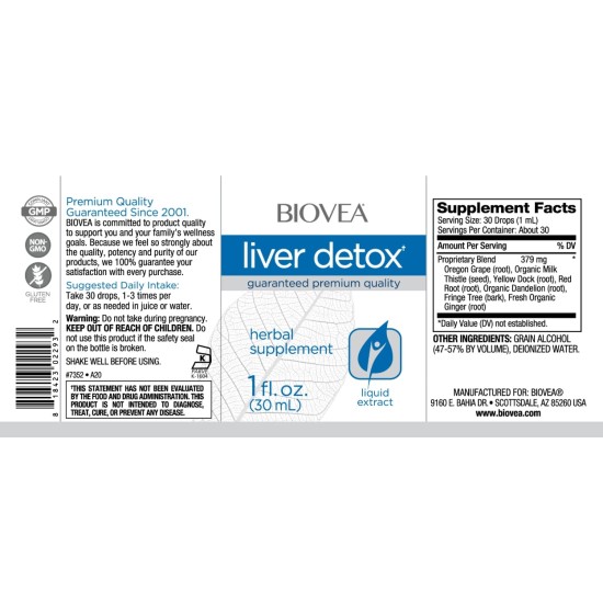 Biovea Liver Detox Liquid Drops 30 мл на изгодни цени Biovea Liver Detox Liquid Drops 30 мл на супер цена