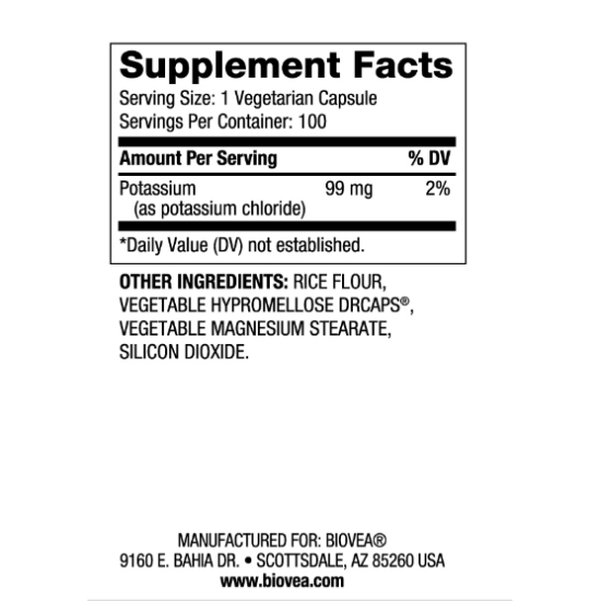 Biovea Potassium Time Release - Калий - 100 caps на супер цена