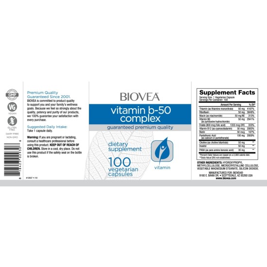 Biovea Vitamin B-50 100 капсули на супер цена