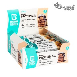BORN WINNER Keto High Protein bar 33% Cookies &amp; Chocolate 12x60 гр