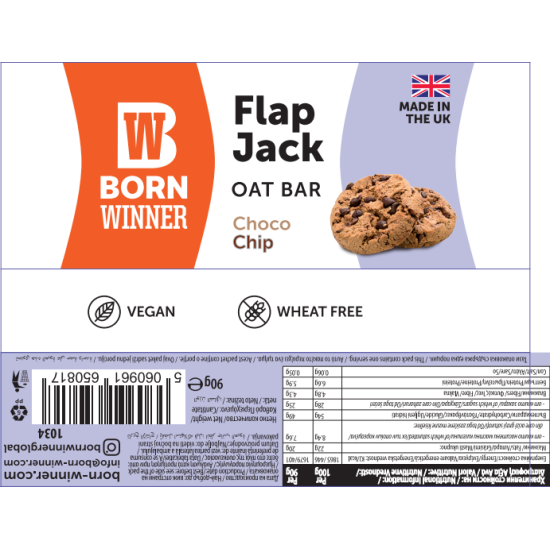 Born Winner Flap Jack Oat Bar Choco Chip 90 гр на супер цена