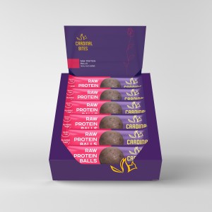 Cardinal Bites Vegan protein balls with cocoa, rose & mahlab – 396 gr (12×3 balls)
