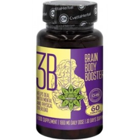 Cvetita Herbal Brain Body Booster – Брейн Боди Бустер – Таурин със Сибирски Женшен – 1660 мг / 60 таблетки