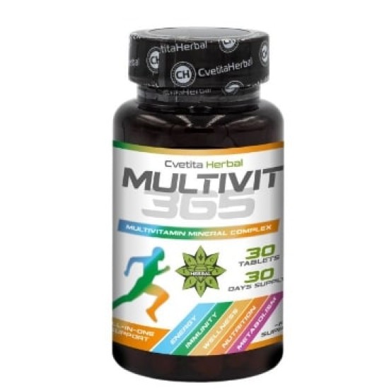 Cvetita Herbal МултиВит 365 – MultiVit 365 – Мултивитамини и Минерали – 30 таблетки на супер цена