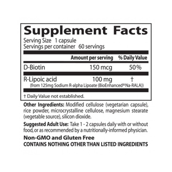 Doctor's Best Stabilized R-Lipoic Acid 100 мг / 60 капсули на супер цена