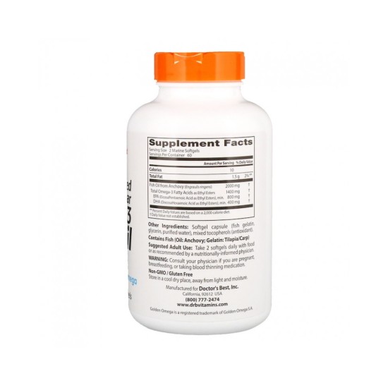 Doctor's Best Omega 3 Fish Oil 1000 мг / 120 гел капсули на изгодни цени Doctor's Best Omega 3 Fish Oil 1000 мг / 120 гел капсули на супер цена