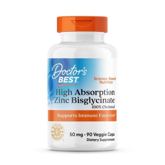 Doctor's Best High Absorption Zinc Bisglycinate 50 мг | 100% Chelated 90 капсули на изгодни цени Doctor's Best High Absorption Zinc Bisglycinate 50 мг | 100% Chelated 90 капсули на супер цена
