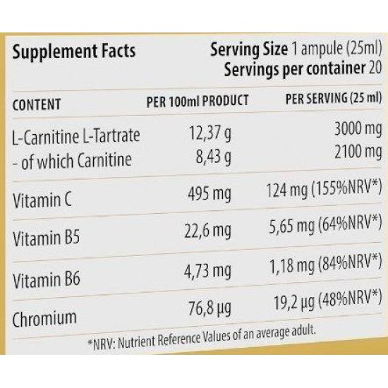 Dorian Yates Nutrition Liquid L-Carnitine Shot 3000 25 мл на супер цена