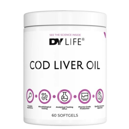 Dorian Yates Nutrition DY Life Cod Liver Oil 408.8 мг | with Vitamin A & D3 60 гел капсули на супер цена