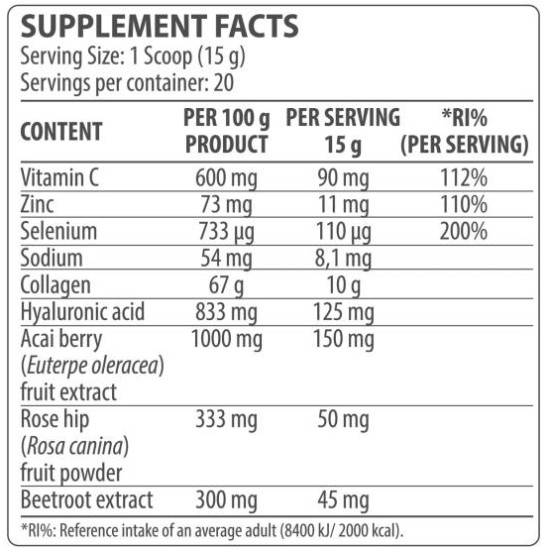 Dorian Yates Nutrition Collagen Complex | with Hyaluronic Acid & Acai Berry 300 гр на супер цена