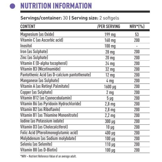 Dorian Yates Nutrition DY Life Multivitamin 60 гел капсули на супер цена