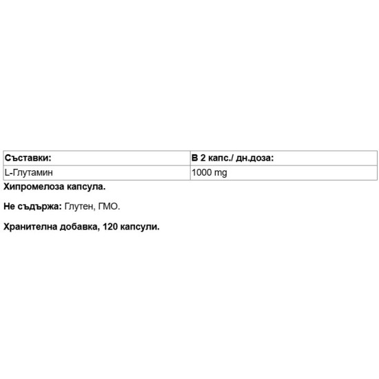 Double Wood L-Glutamine 500 мг / 120 капсули на супер цена