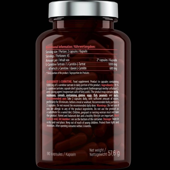 ESSENSEY L-Carnitine 500 мг / 90 капсули на супер цена