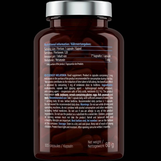 ESSENSEY Melatonin 1 мг / 120 капсули на супер цена