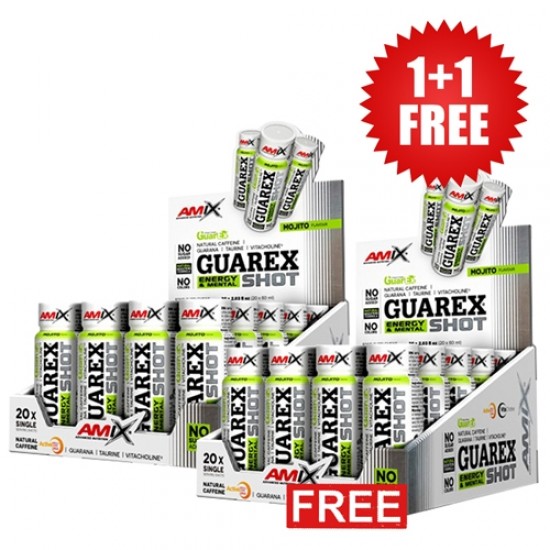 Amix Nutrition 1+1 FREE Guarex® Energy & Mental SHOT 20 х 60 мл на супер цена