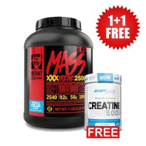 Promo 1+1 FREE Mass XXXTREME  3180 гр +  Creapure Creatine 500g