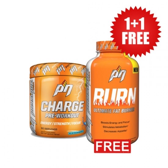 Physique Nutrition 1+1 FREE PHYSIQUE NUTRITION Charge Pre-Workout + Fat Burner  на супер цена