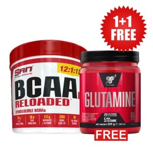 Promo 1+1 FREE SAN BCAA PRO Reloaded 12:1:1 456 гр + BSN Glutamine DNA / 60 дози