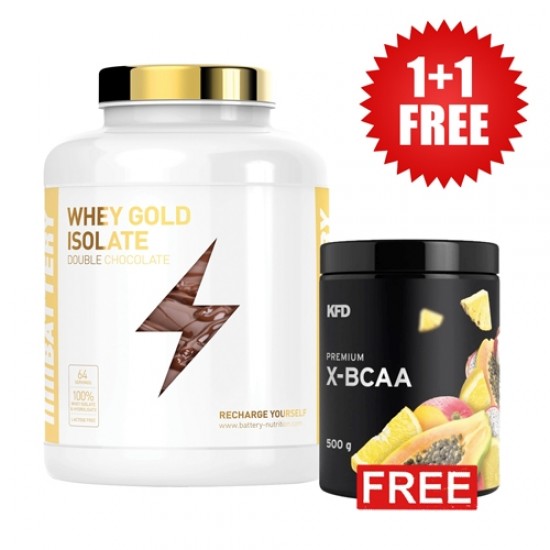 Promo 1+1 FREE Whey Gold Isolate 1600 гр + Premium X-BCAA 500 гр на супер цена