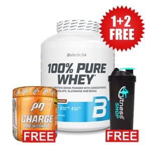 Promo 1+2 FREE 100% Pure Whey 2270 g + Charge Pre-Workout 30 serv + Shaker 