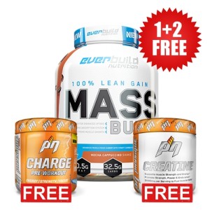 Promo 1+2 FREE Mass Build + Charge Pre-Workout + Creatine