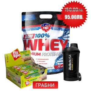Promo 1+2 FREE MLO 100% Whey Premium Protein Blend 2300 г + FIT SPO CRUNCHY + Shaker