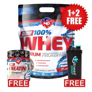 Promo 1+2 FREE MLO Whey Protein 2270 g + Creatine Creapure® 500 грама + Shaker