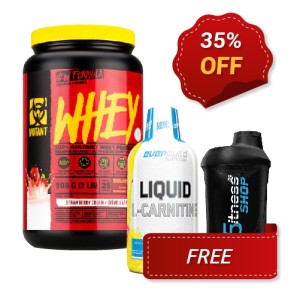 Promo 1+2 FREE MUTANT Whey 908 гр + Everbuild Liquid L-Carnitine + Chromium + 4Fitness Shaker Black