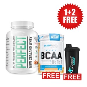Promo 1+2 FREE Perfect Whey 908 гр + EVERBUILD BCAA 8:1:1 300 гр + 4Fitness Shaker