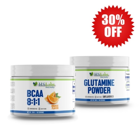 HS Labs 30% OFF BCAA 8:1:1 200 гр + Glutamine Powder 300 гр на супер цена