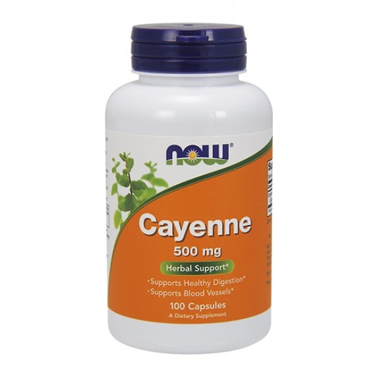 NOW Cayenne 500 мг / 100 капсули на супер цена