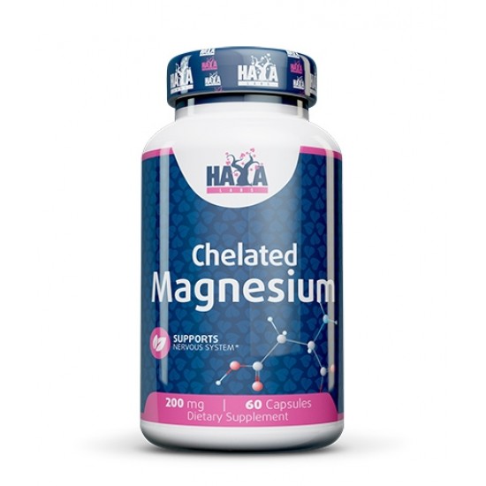Haya Labs Chelated Magnesium 200 мг / 60 капсули на супер цена
